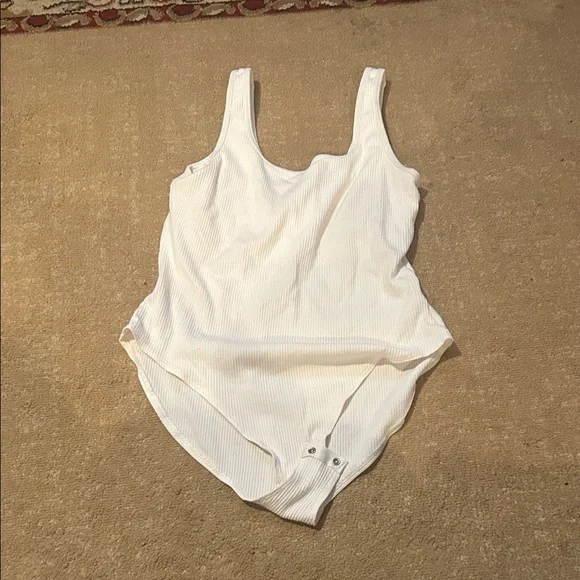 Old Navy Cream Ribbed Bodysuit - Picture 1 of 4